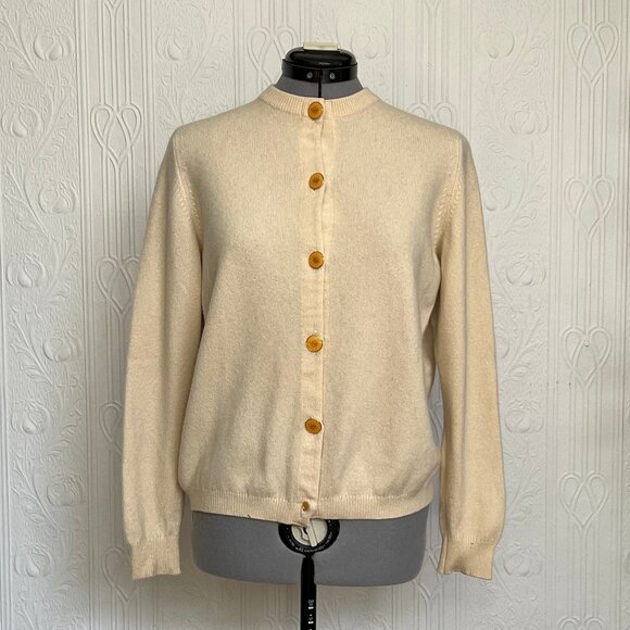 Vintage Ballantyne beige Cardigan size M - Picture 1 of 3